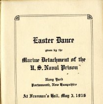 Easter Dance given by the Marine Detachment of the U.S. Naval Prison, Navy 